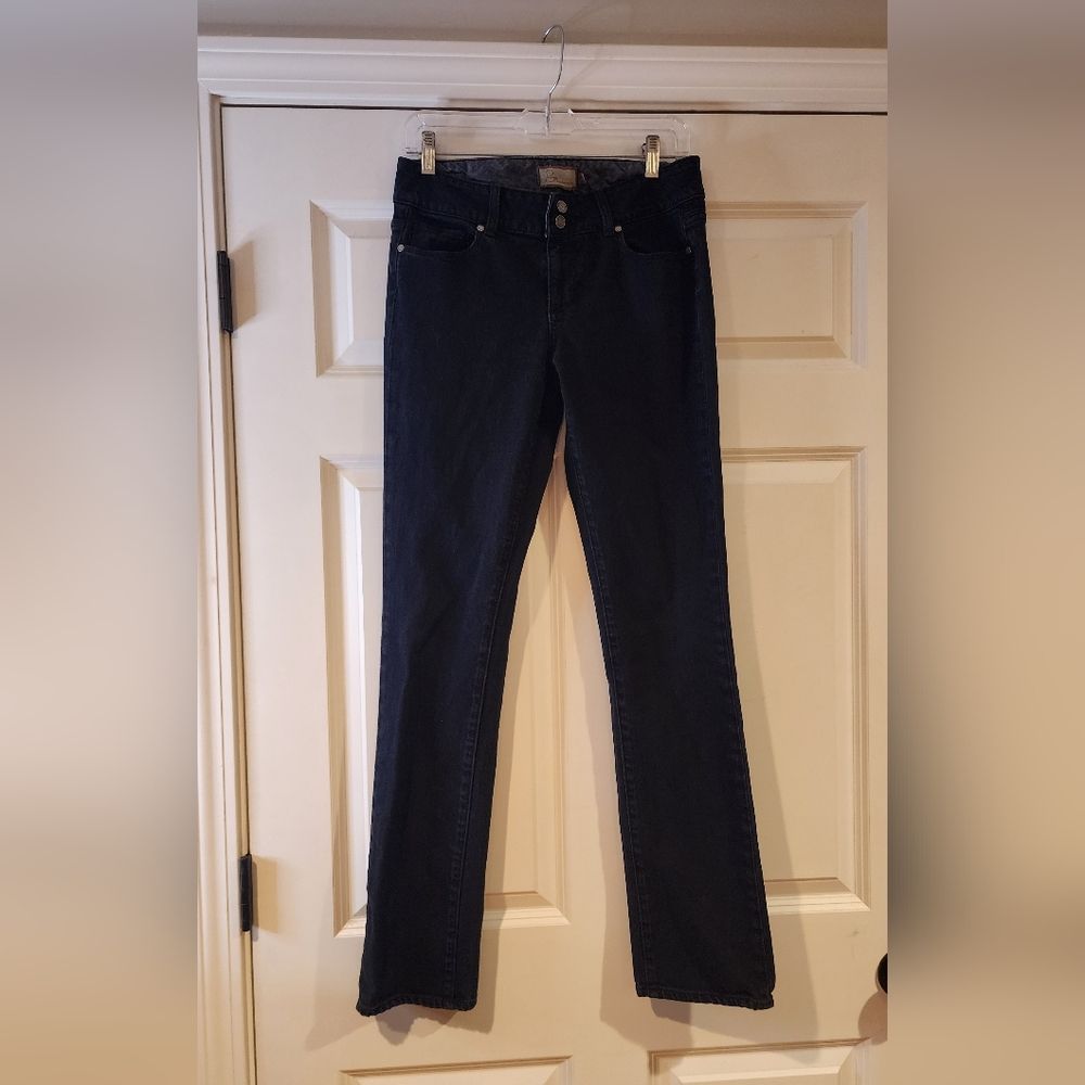 Paige Premium Denim Stretchy Black Straight Leg Jeans Size 28